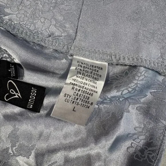 Windsor Satin Jacquard Halter Top Gray Silver Women's Large Tie Y2K Party Baddie - Picture 10 of 16